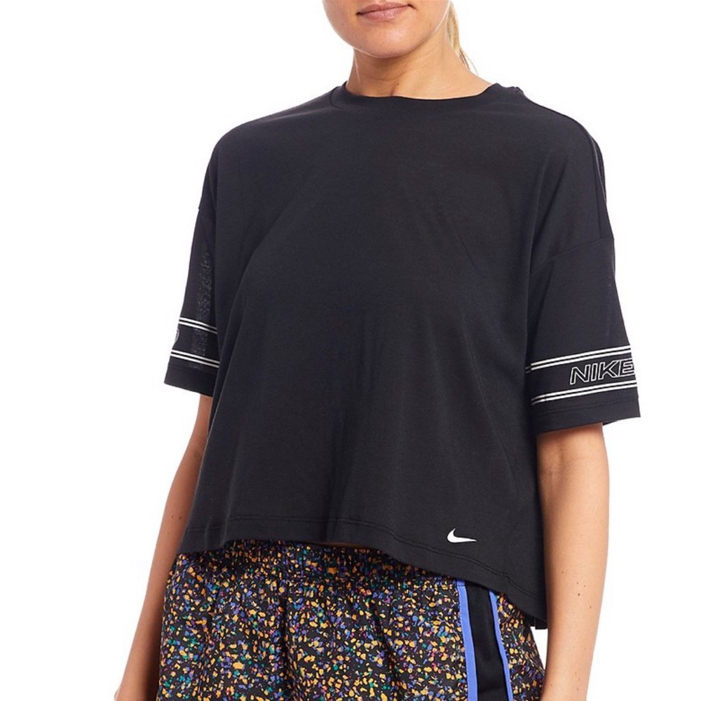 Nike Pro Short Sleeve Graphic Cotton Blend Top